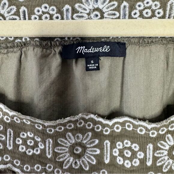 Madewell Embroidered Corduroy Square Neck Mini Dress size small - Picture 7 of 10